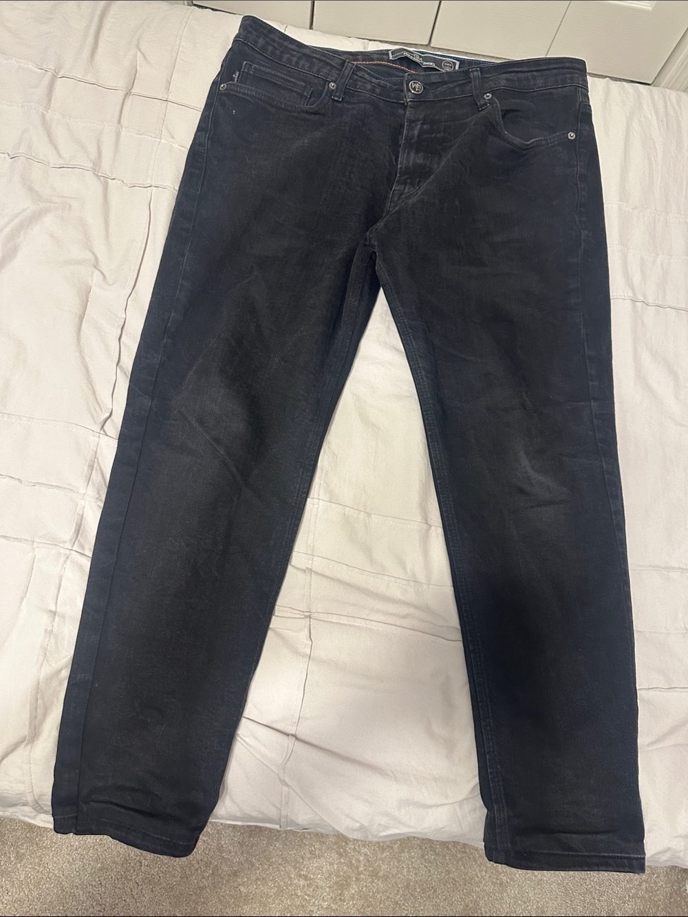 Black Straight-Leg Jeans